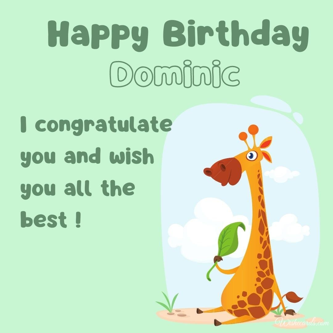 Birthday Wish Ecard For Dominic