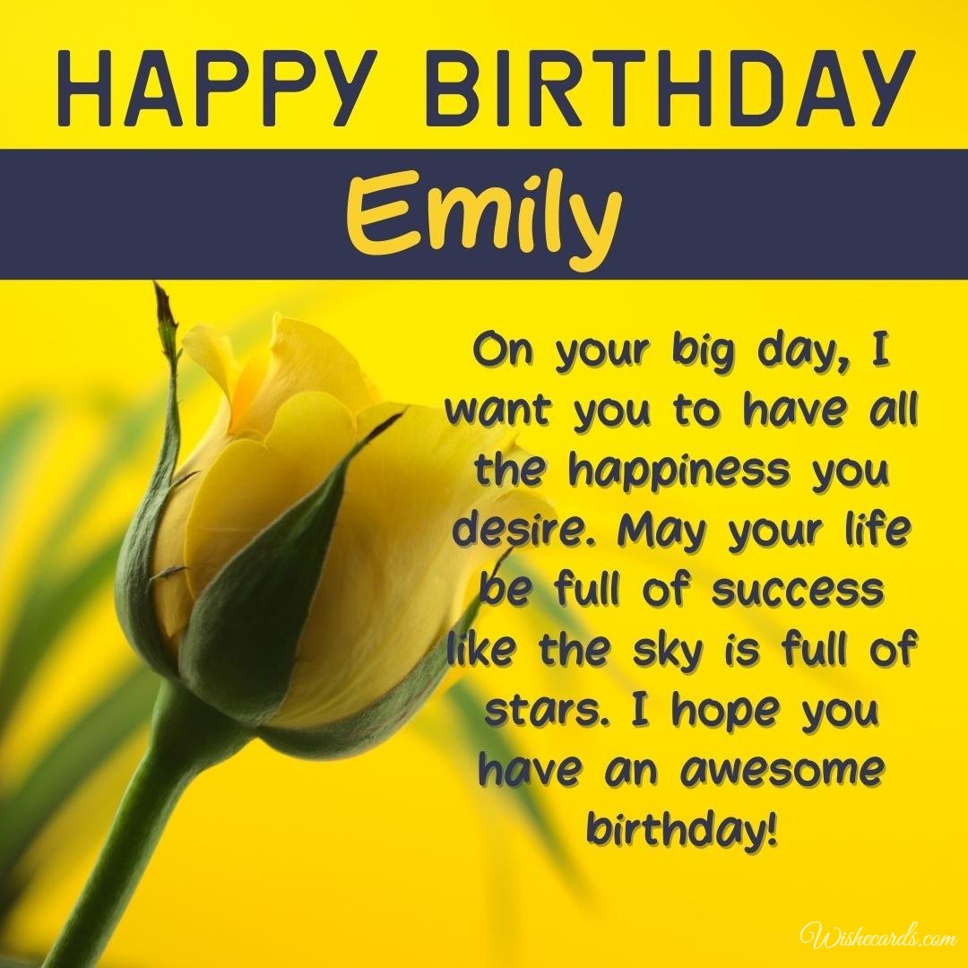 Birthday Wish Ecard For Emily