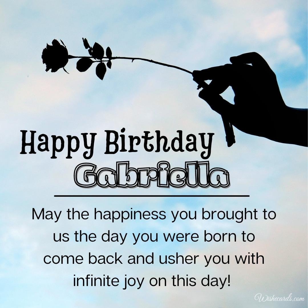 Birthday Wish Ecard For Gabriella