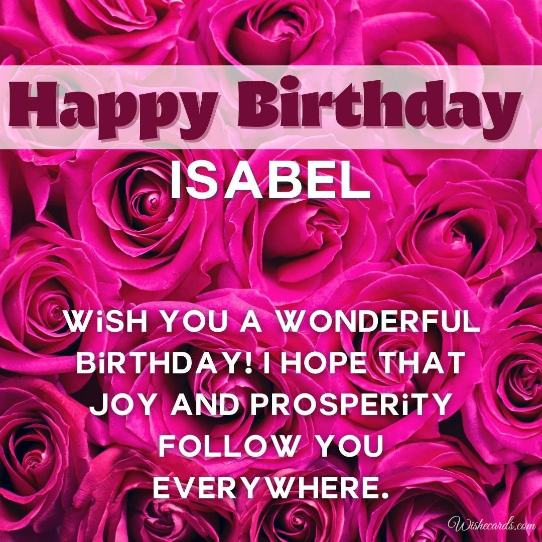 Birthday Wish Ecard For Isabel