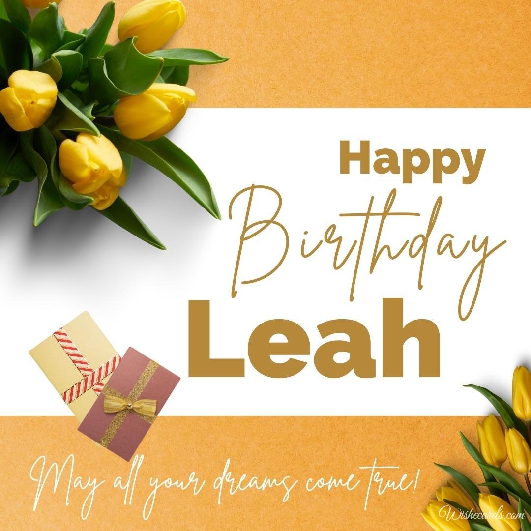 Birthday Wish Ecard For Leah