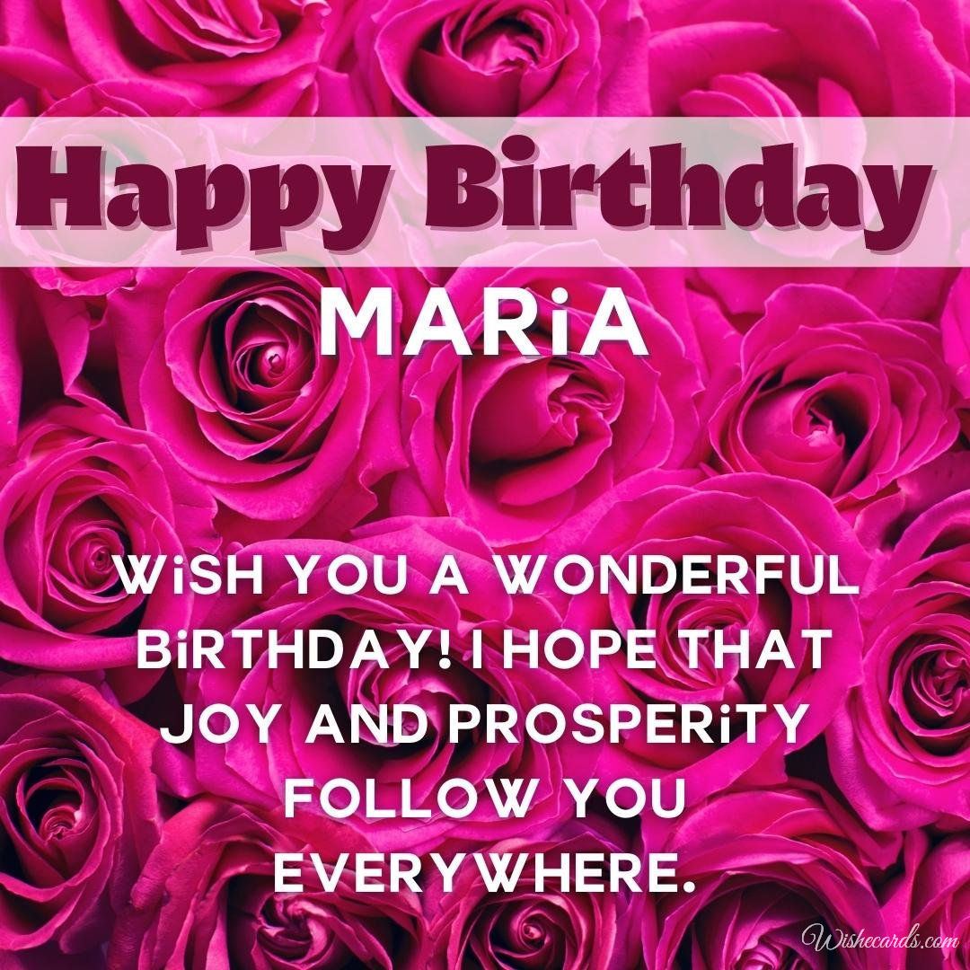 Birthday Wish Ecard For Maria