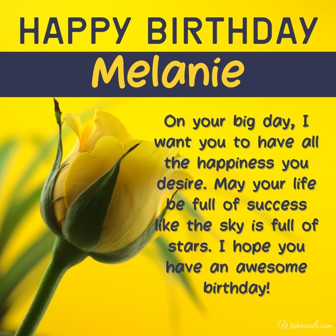 Birthday Wish Ecard For Melanie