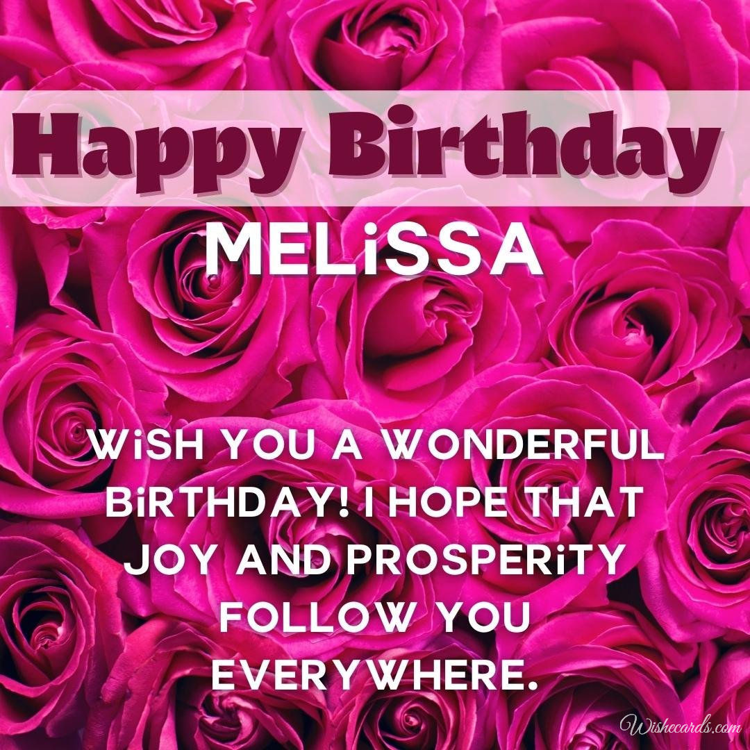 Birthday Wish Ecard For Melissa