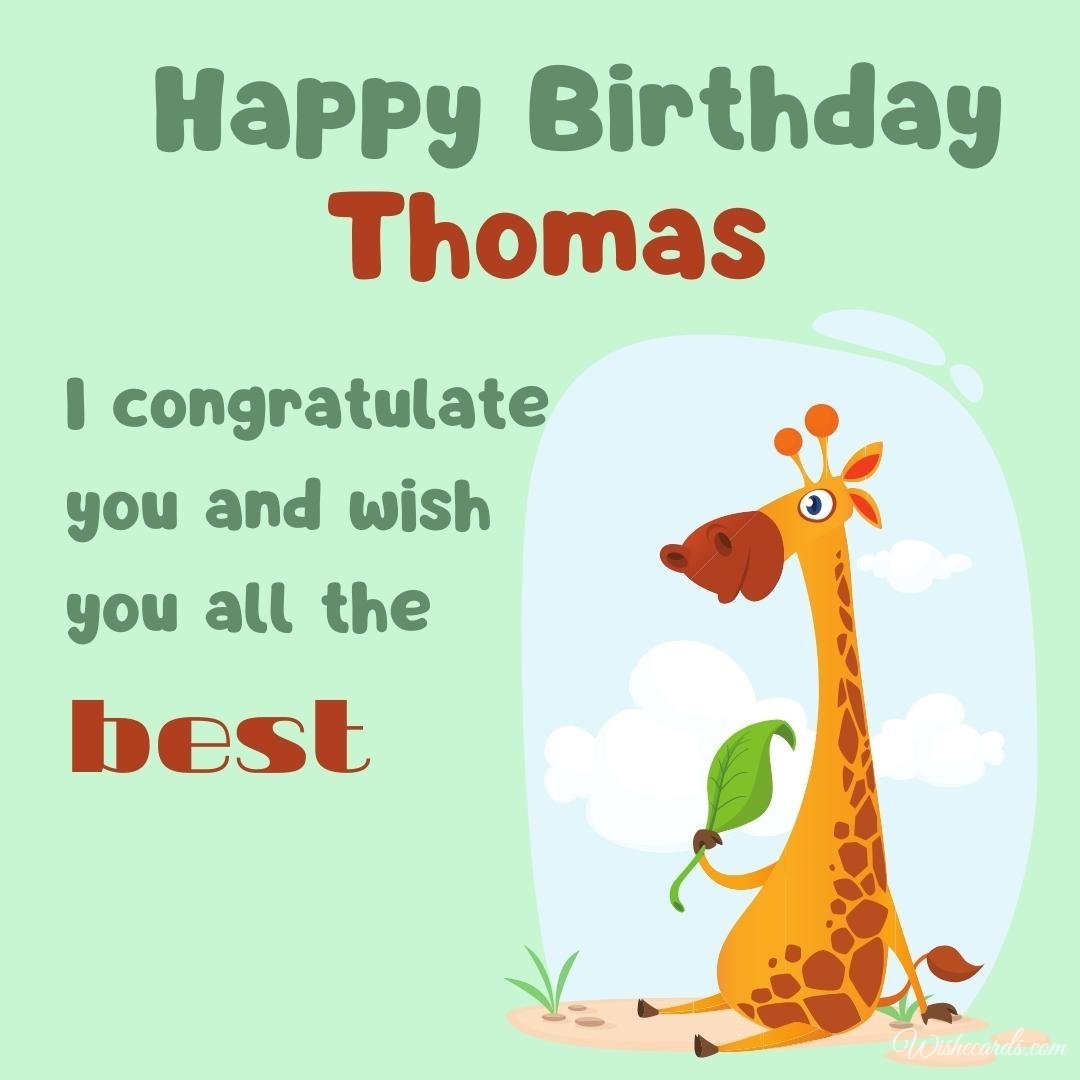 Birthday Wish Ecard For Thomas