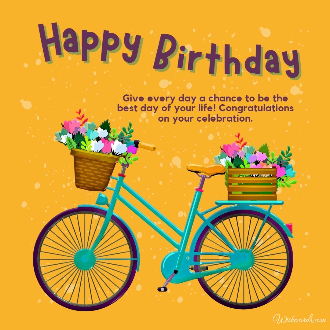 Birthday Wish Ecard to Cyclist
