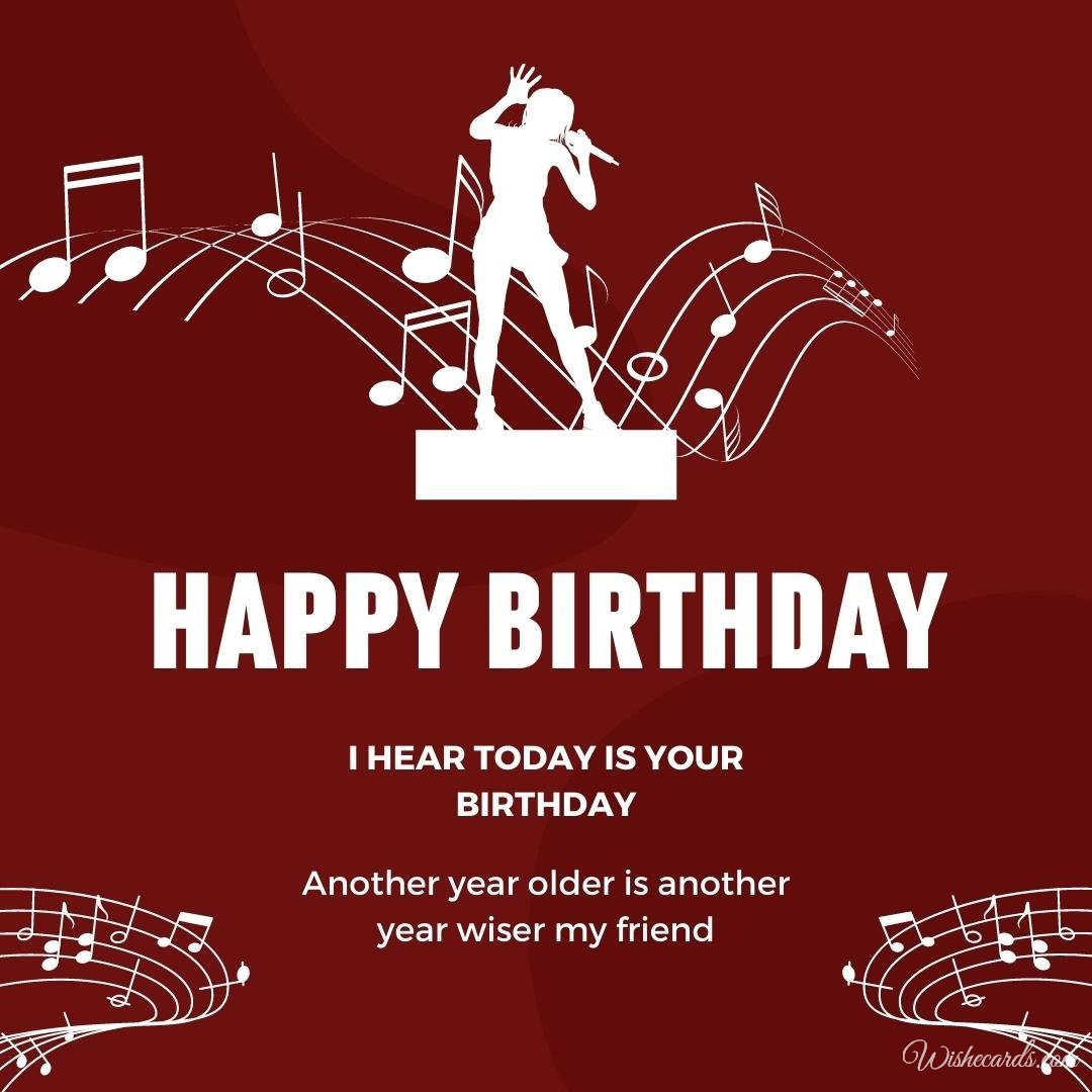 Birthday Wish Ecard To Singer