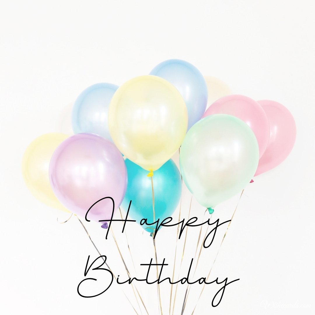 Birthday Wish Ecard With Balloons