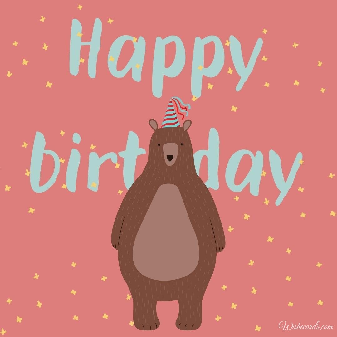 Birthday Wish Ecard with Bear