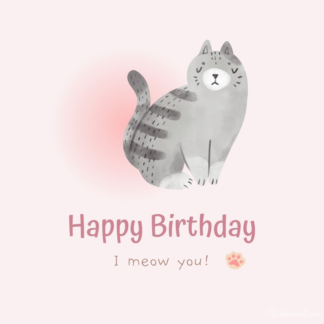 Birthday Wish Ecard with Cat