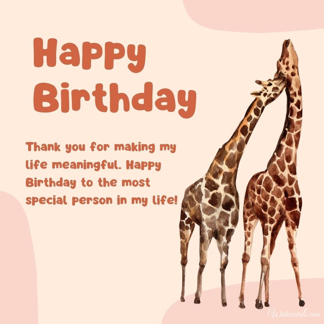 Birthday Wish Ecard With Giraffe