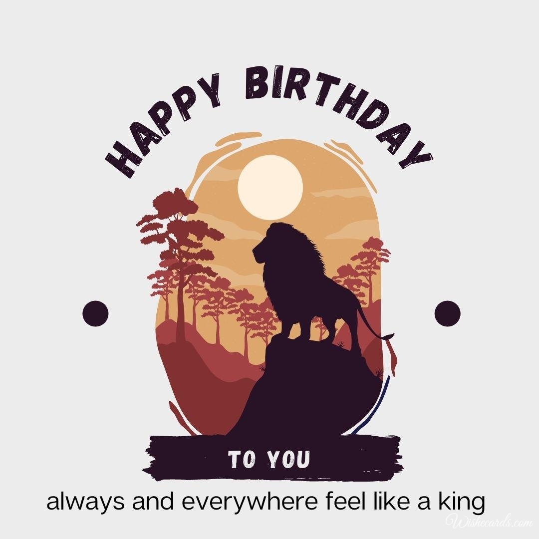 Birthday Wish Ecard With Lion
