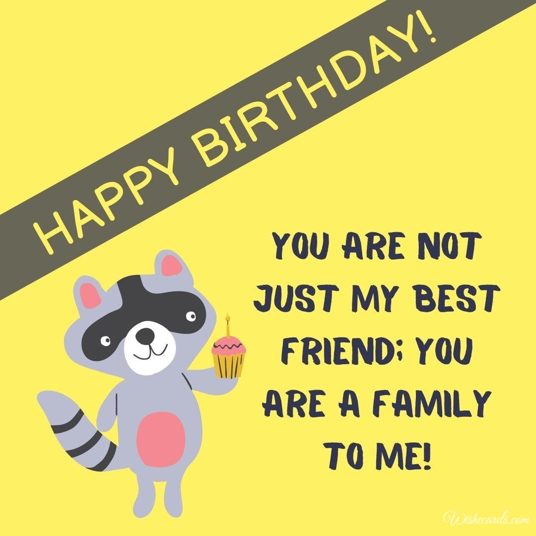 Birthday Wish Ecard With Raccoon