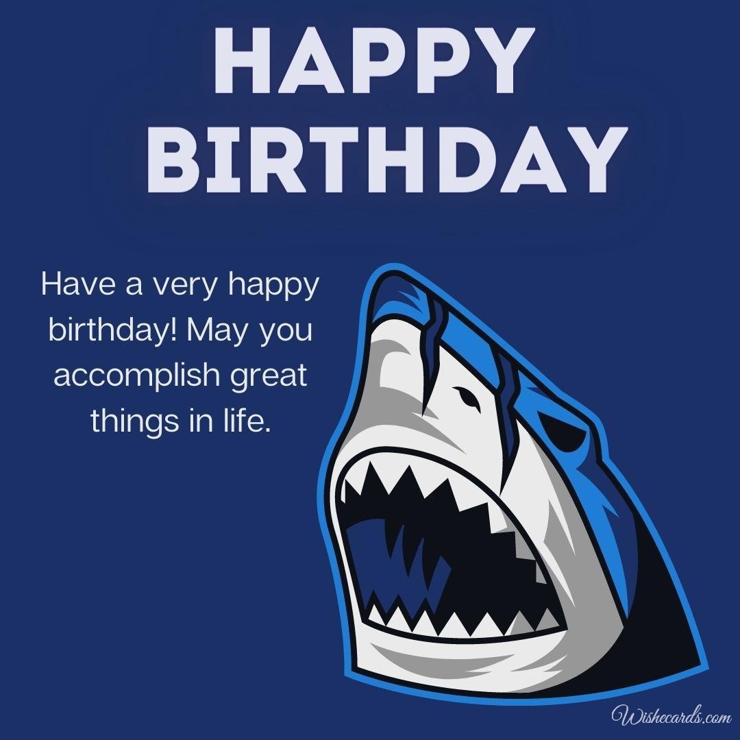 Birthday Wish Ecard with Shark