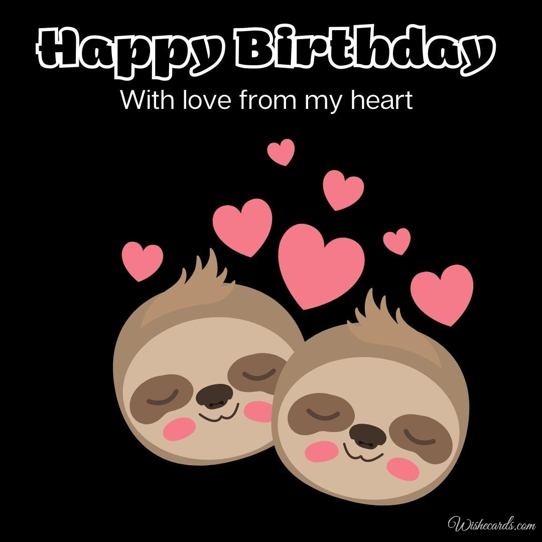 Birthday Wish Ecard with Sloth