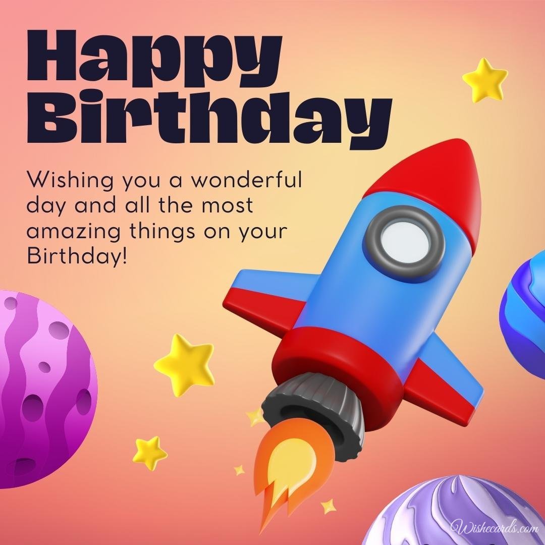 Birthday Wish Space Ecard