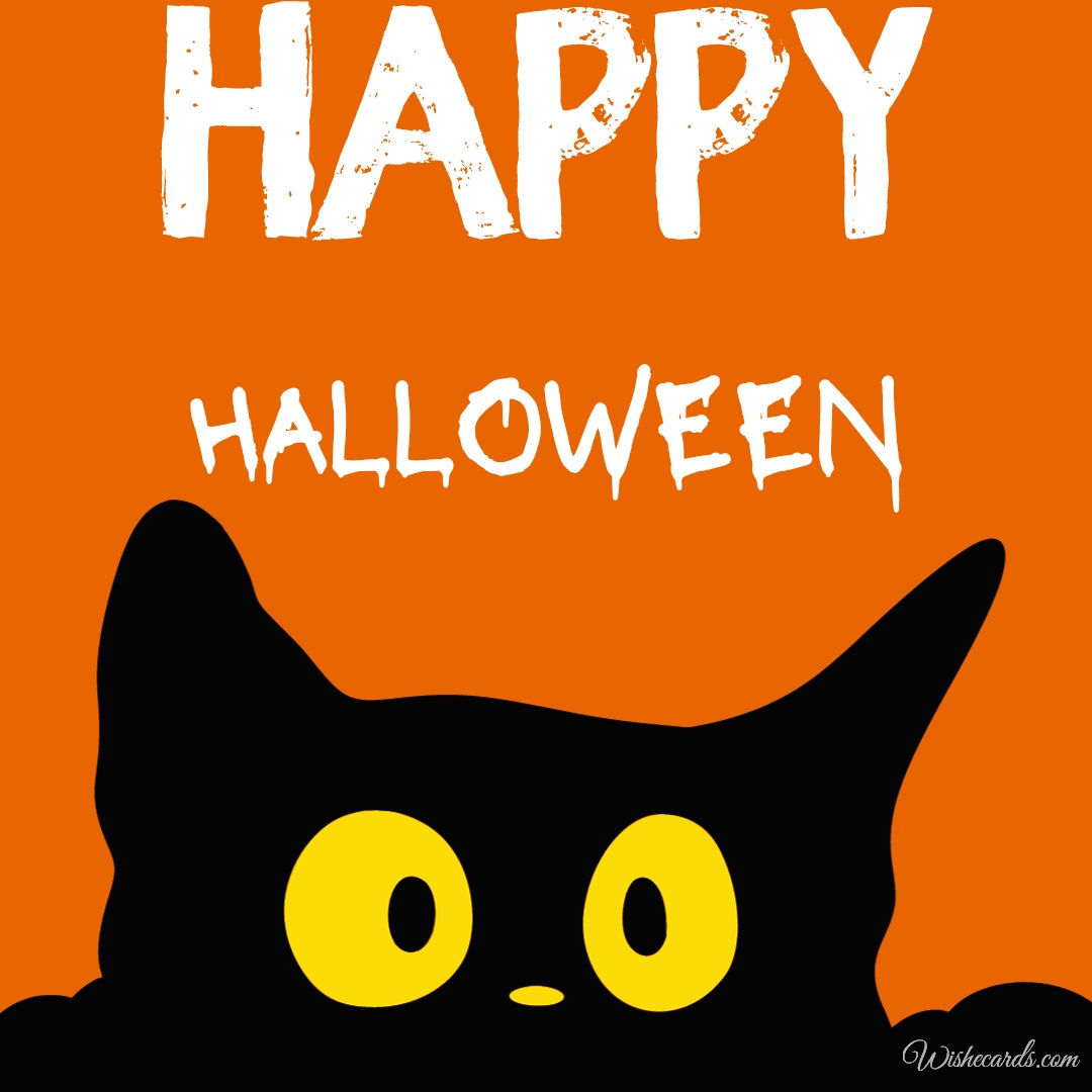 Black Cat Halloween Card