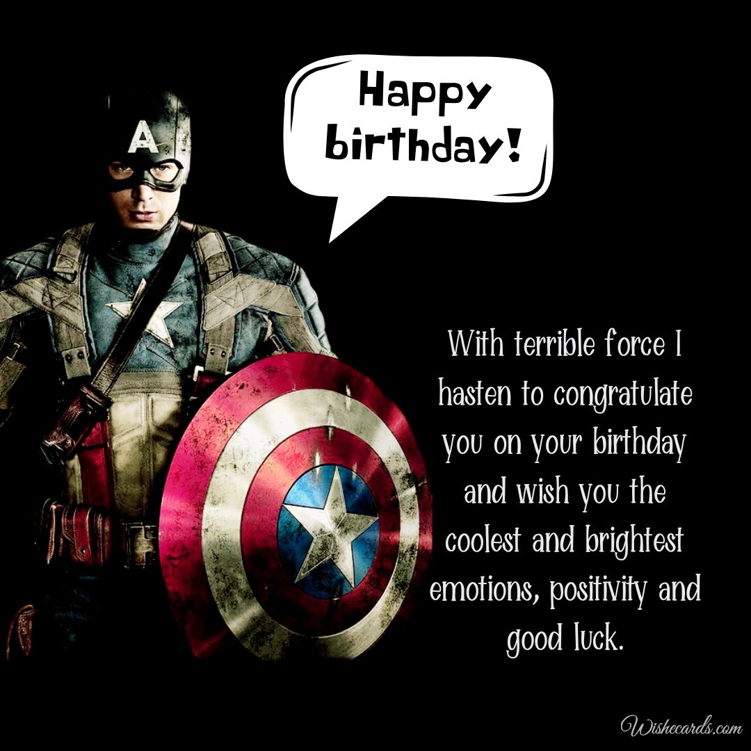 Captain America Wishing Happy Birthday