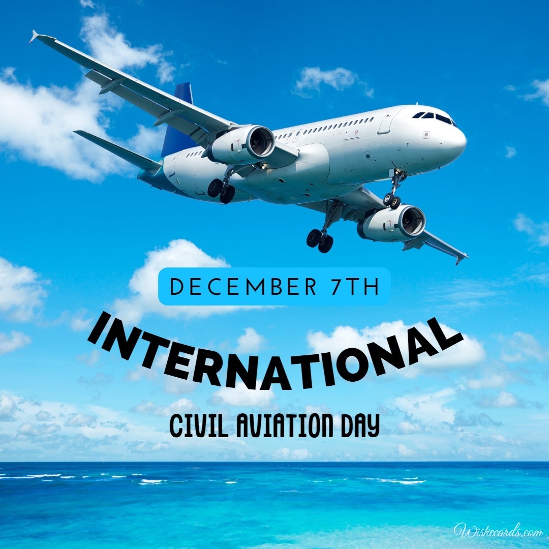 Civil Aviation Day Ecard With Fly