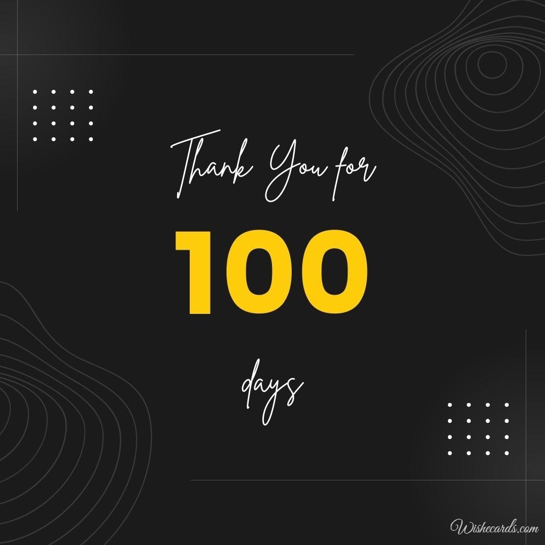 Cool 100 Days Anniversary Ecard