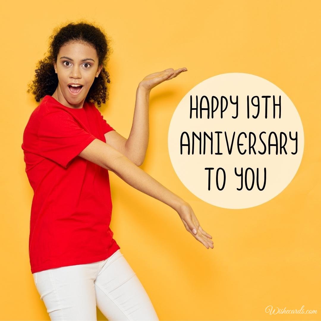 Cool 19th Anniversary Ecard with Text