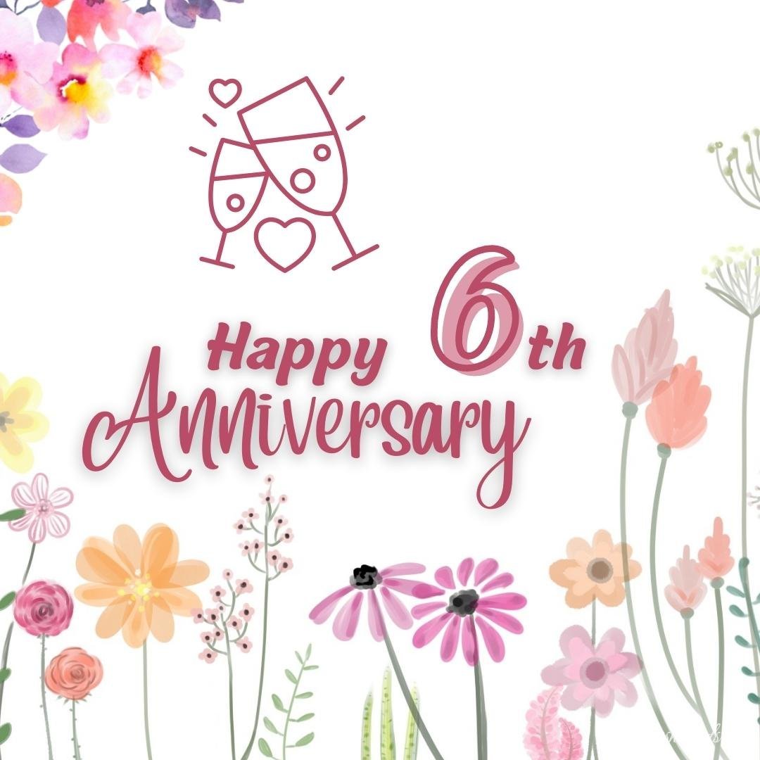 Cool 6th Anniversary Ecard with Text