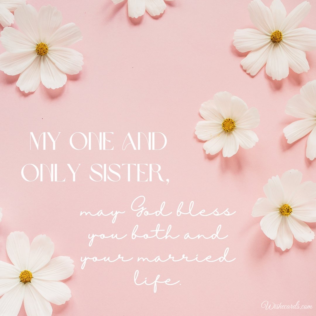 Cool Marriage Image For Sister With Text