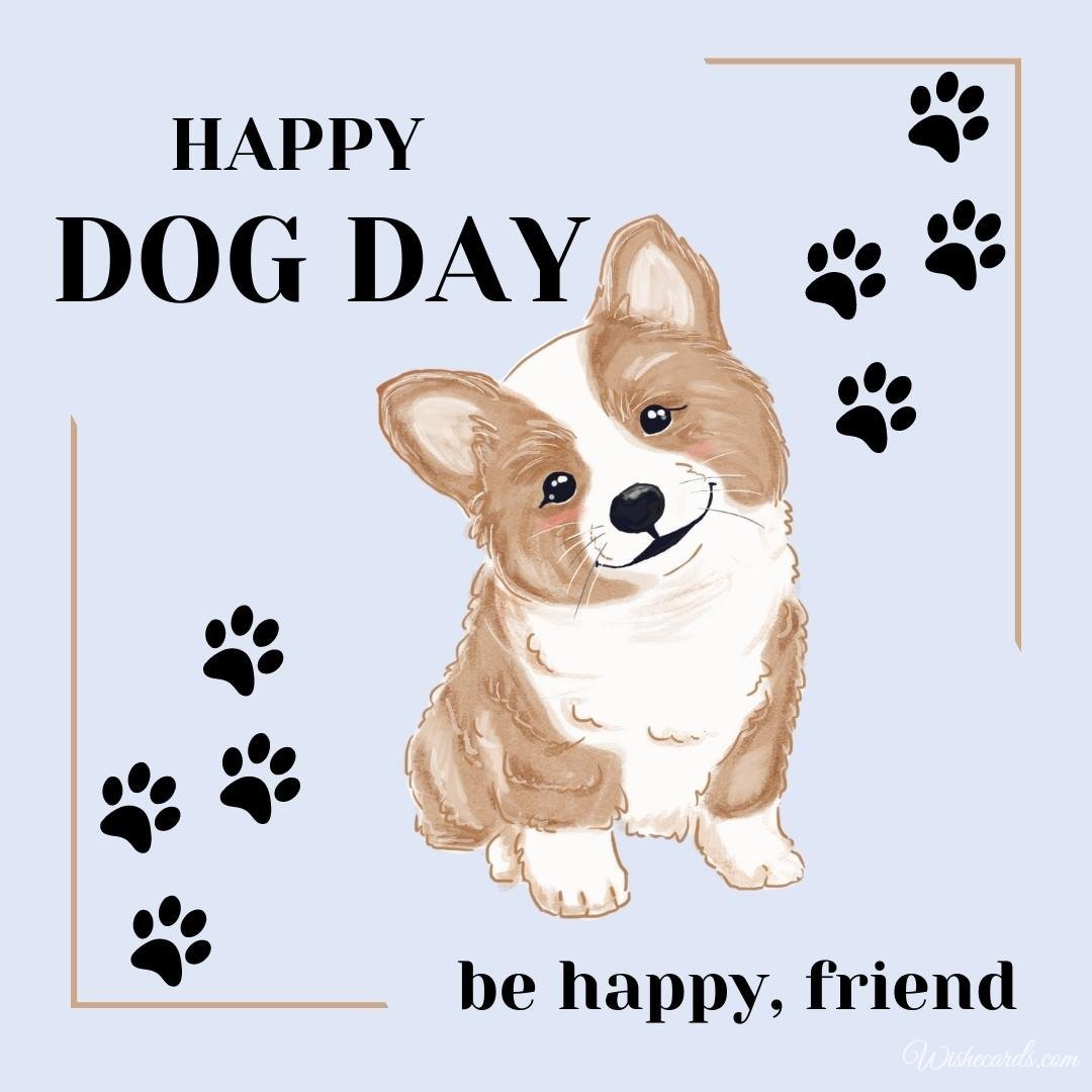 Cool National Dog Day Image With Text