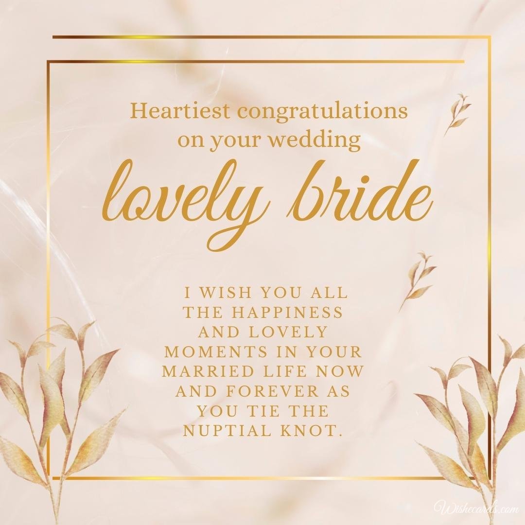 Cool Wedding Ecard For Bride With Text