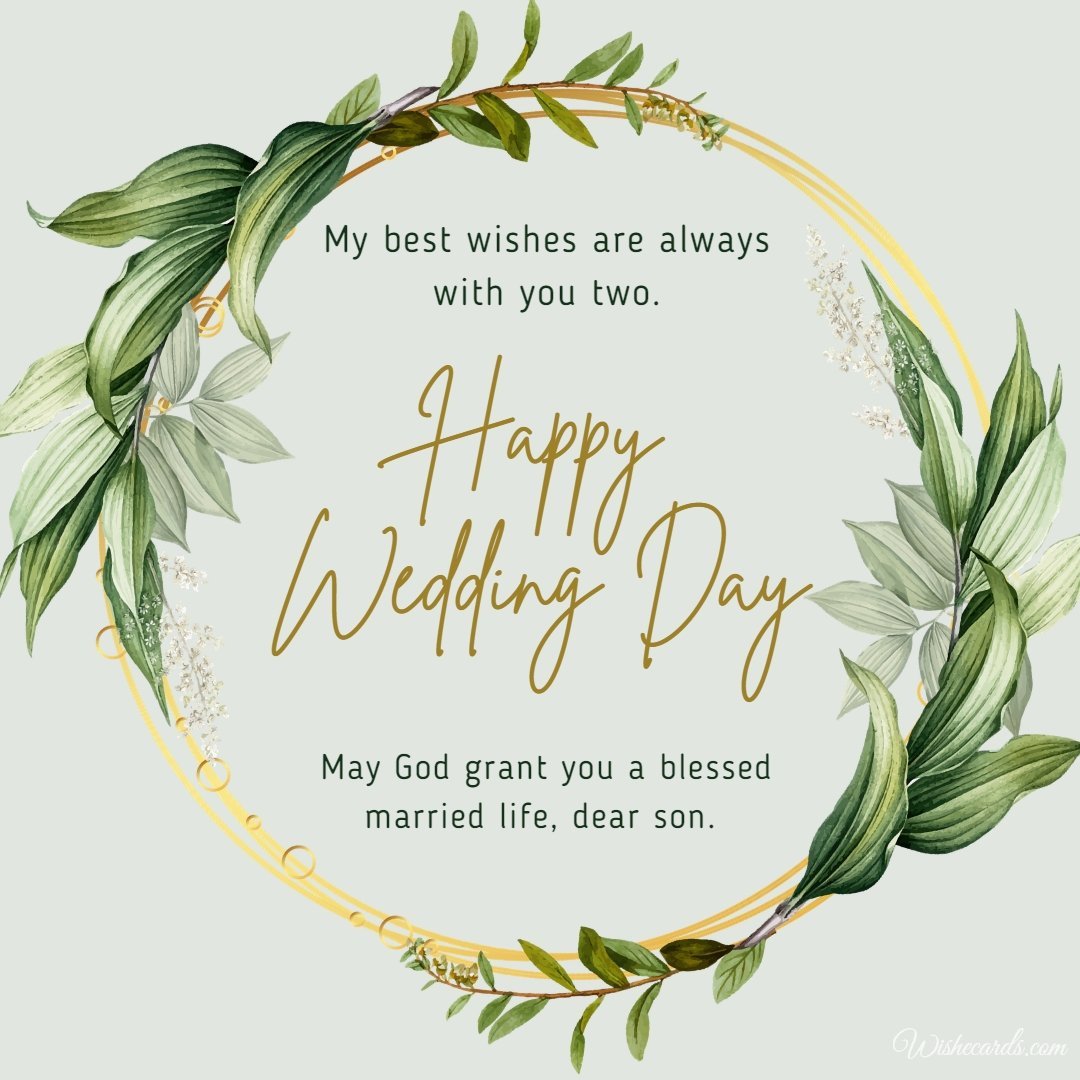 Cool Wedding Ecard For Son With Text