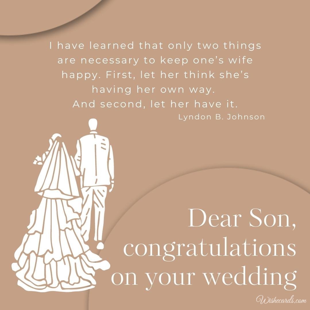Cool Wedding Greeting Ecard For Son
