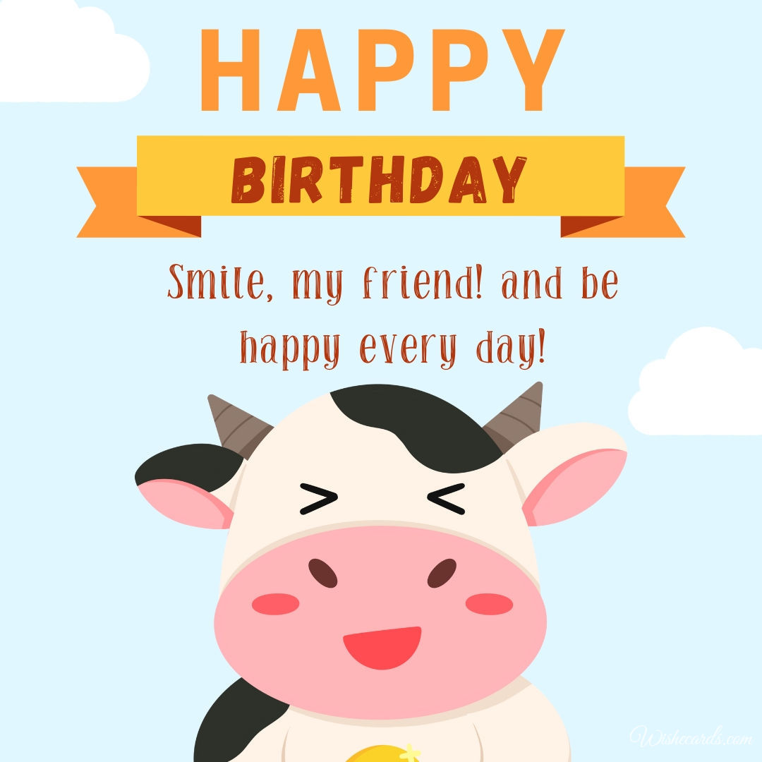 Happy Birthday with Cow Images