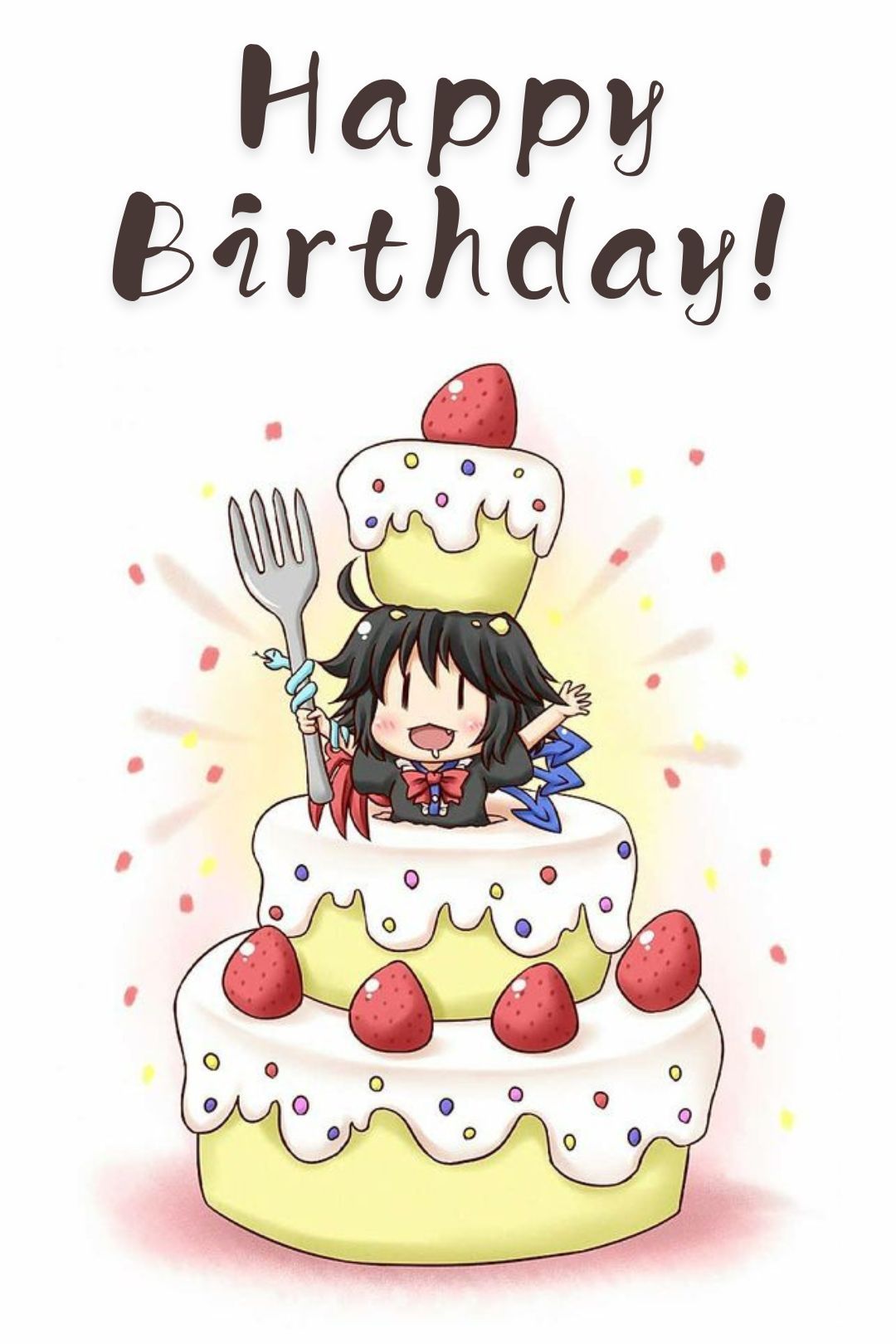 Cute Anime Birthday Card