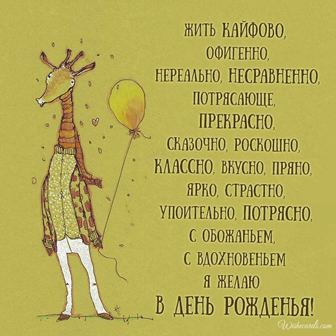 Cute Funny Russian Birthday Picture