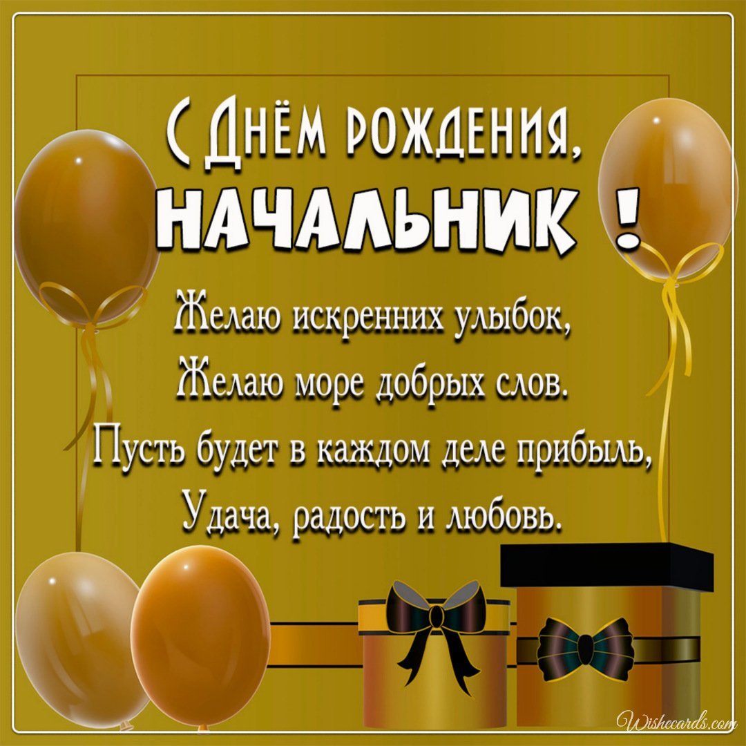 Cute Russian Birthday Ecard For Chief