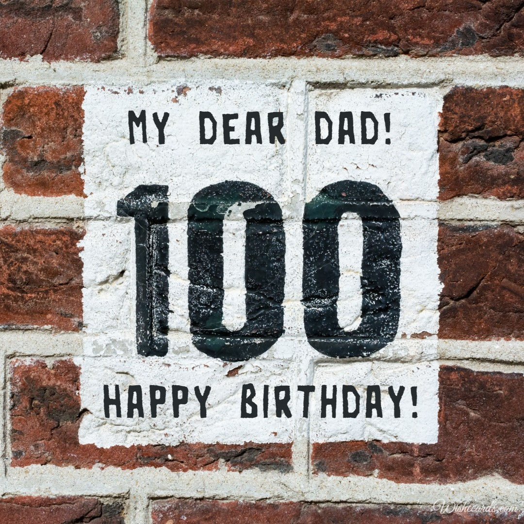 Dad 100th Birthday Card