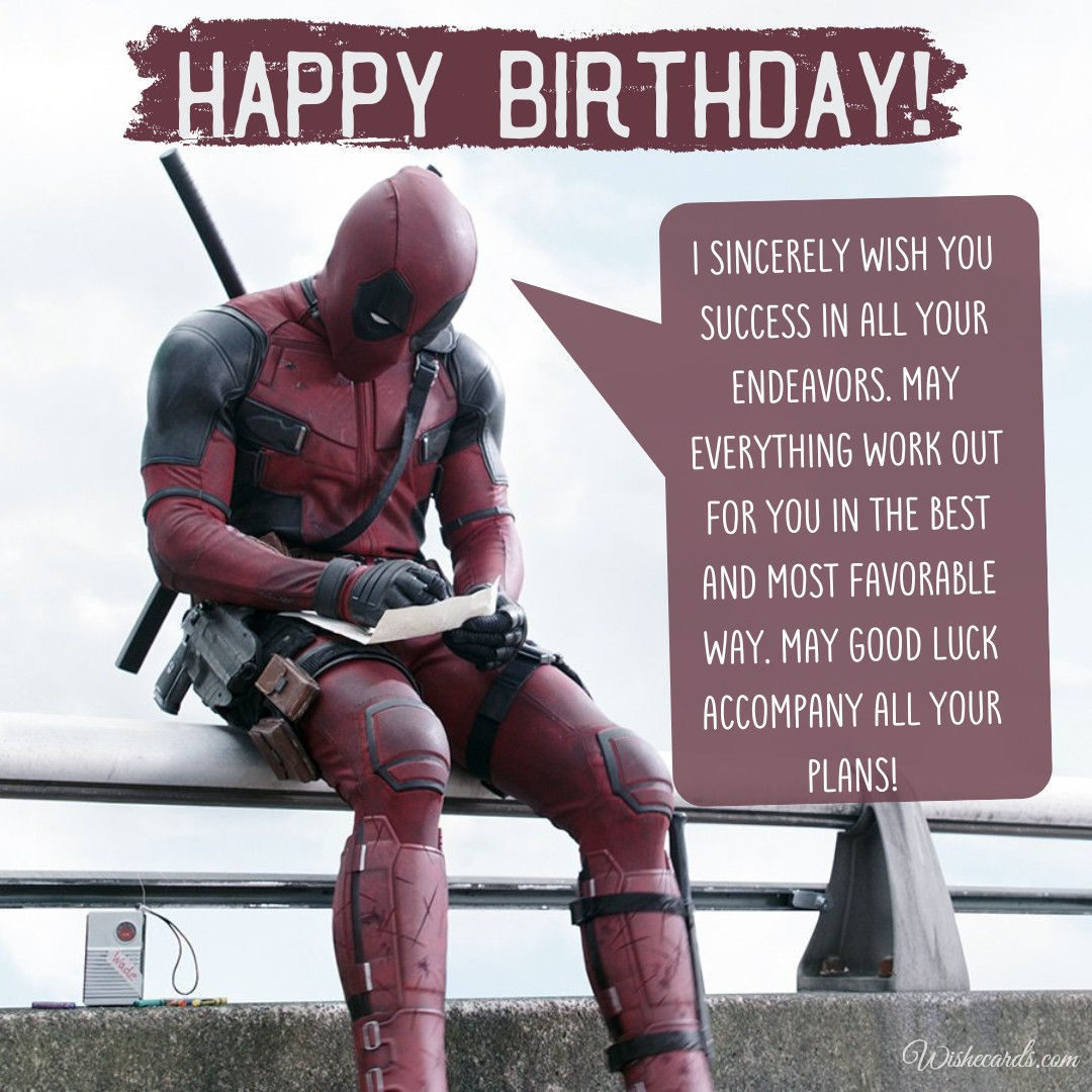 Deadpool Themed Happy Birthday Cards