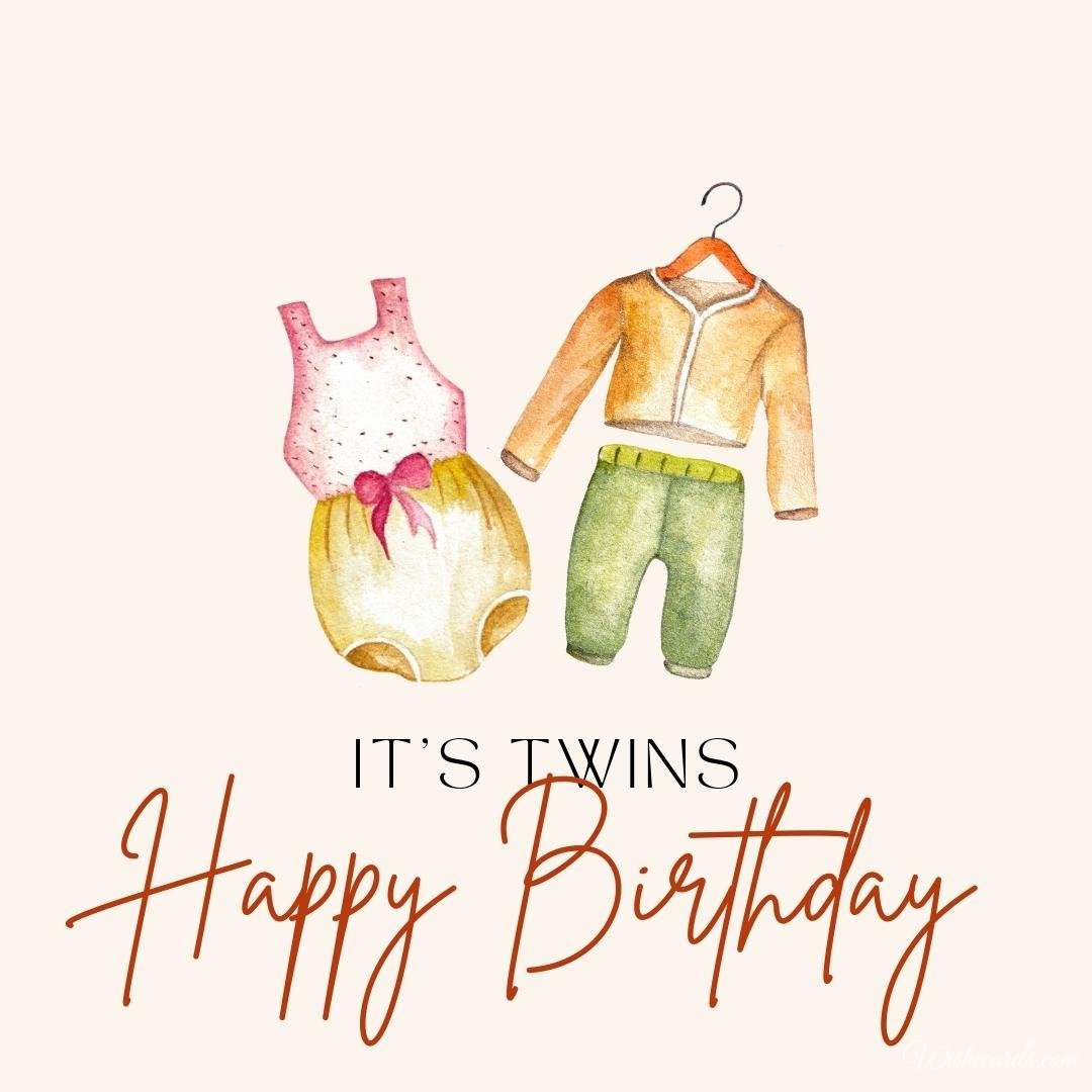 Free Birthday Card For Twins Boy And Girl