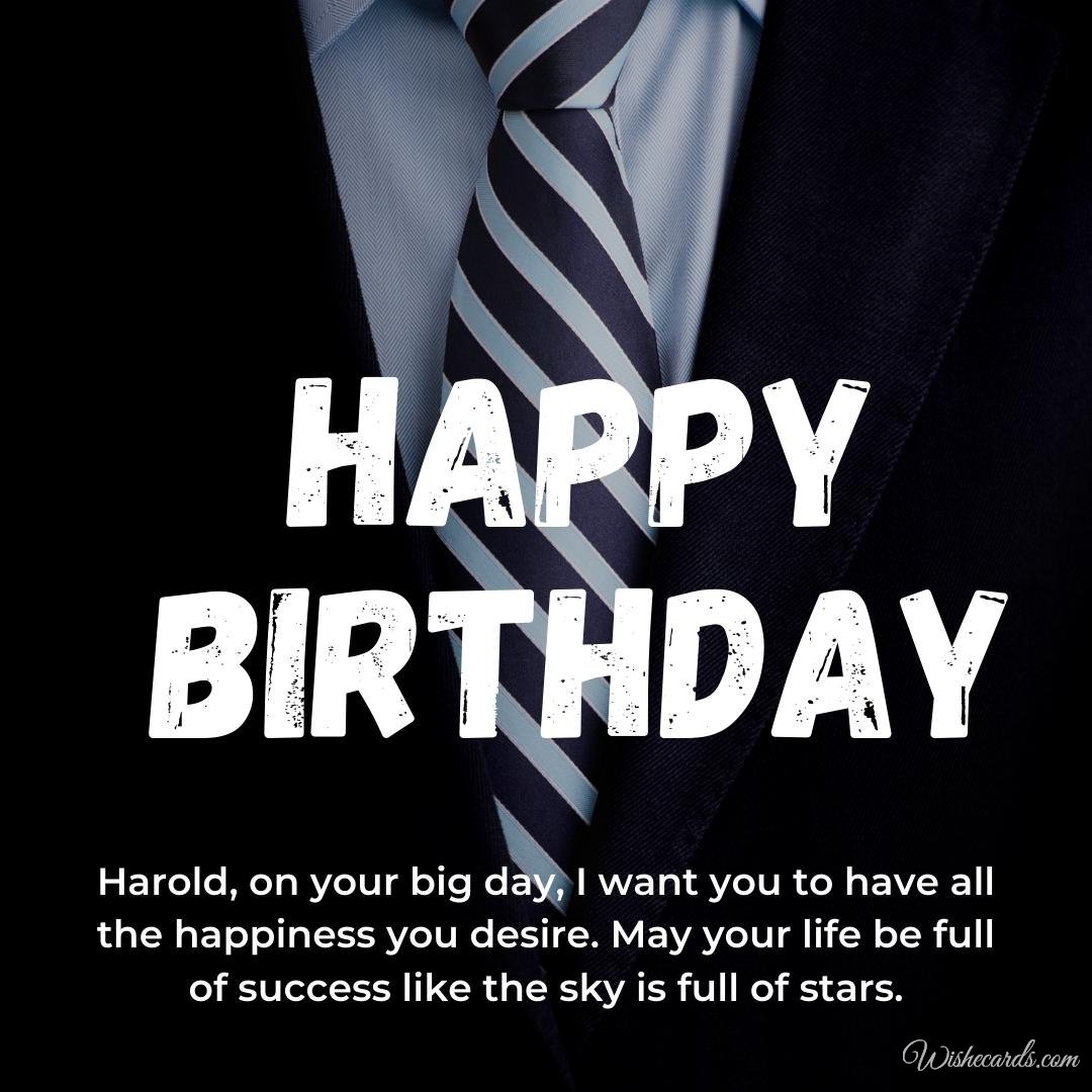Original Birthday Ecard for Harold