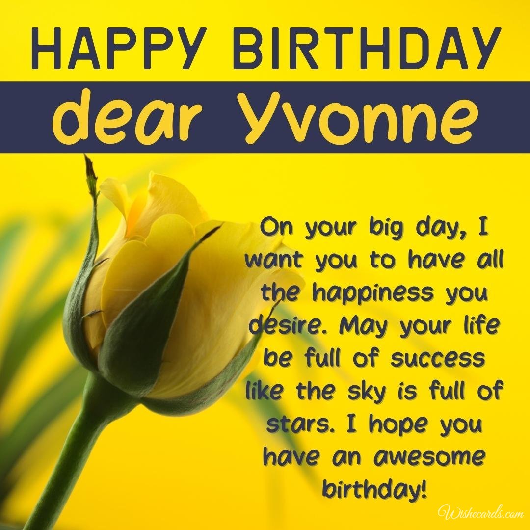 Free Birthday Ecard For Yvonne