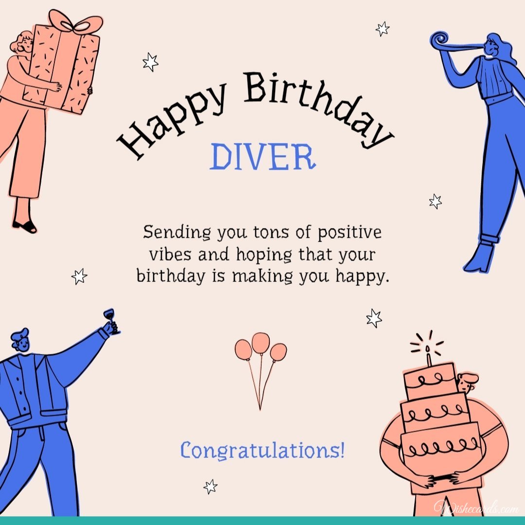 Beautiful Birthday Ecard to Diver