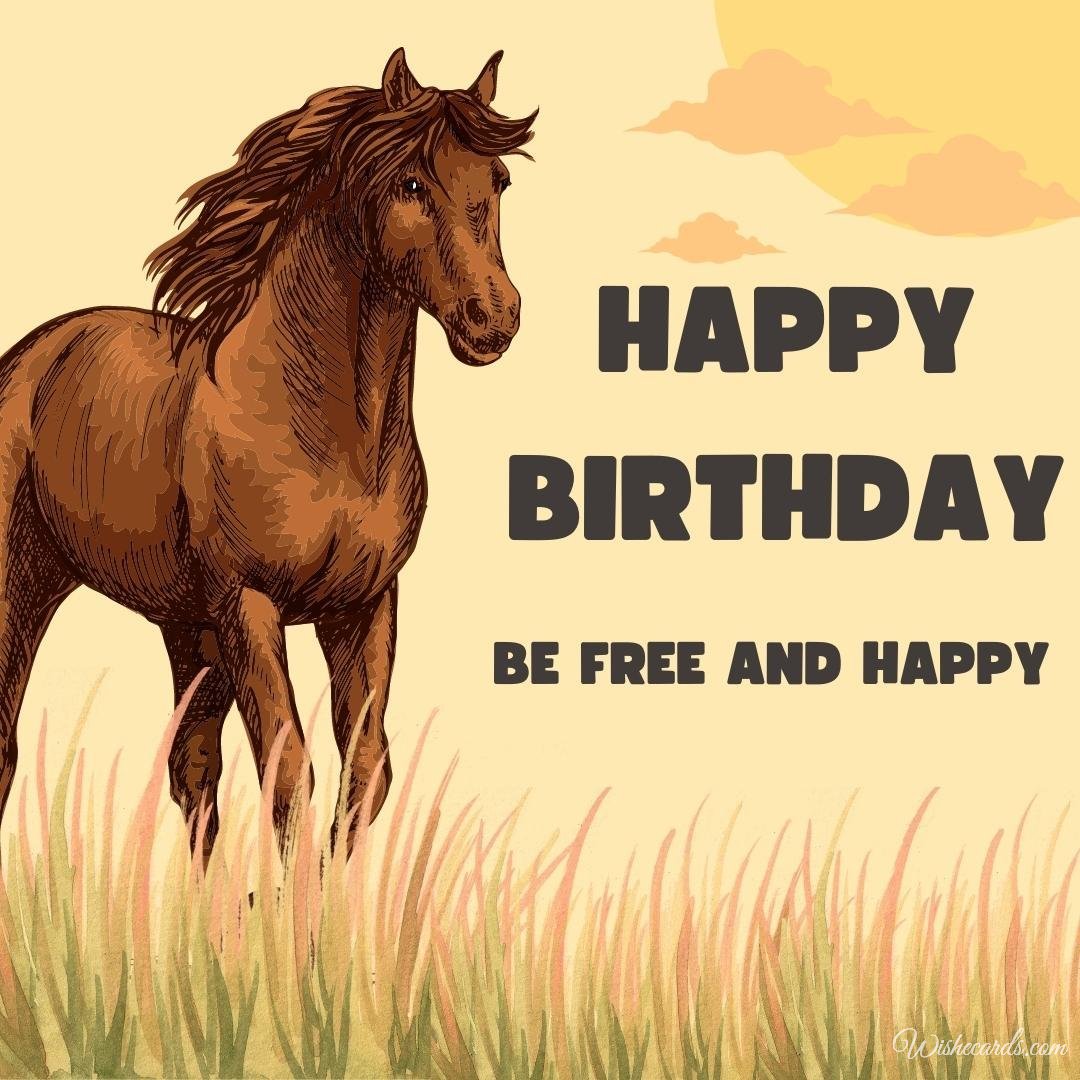 Free Birthday Ecard with Horse