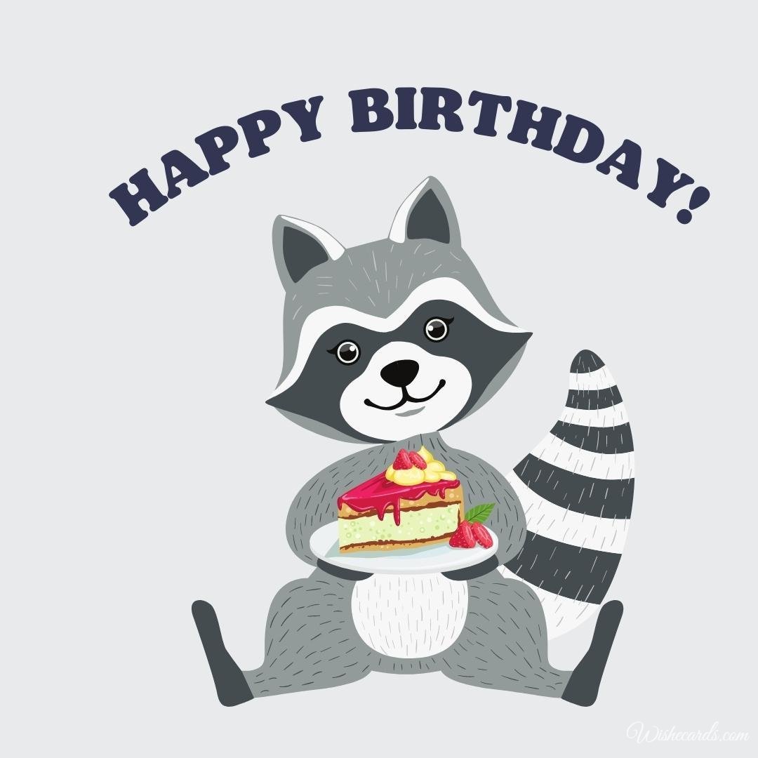 Free Birthday Ecard with Raccoon