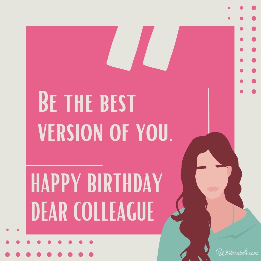 Happy Birthday Card for a Female Colleague with Text