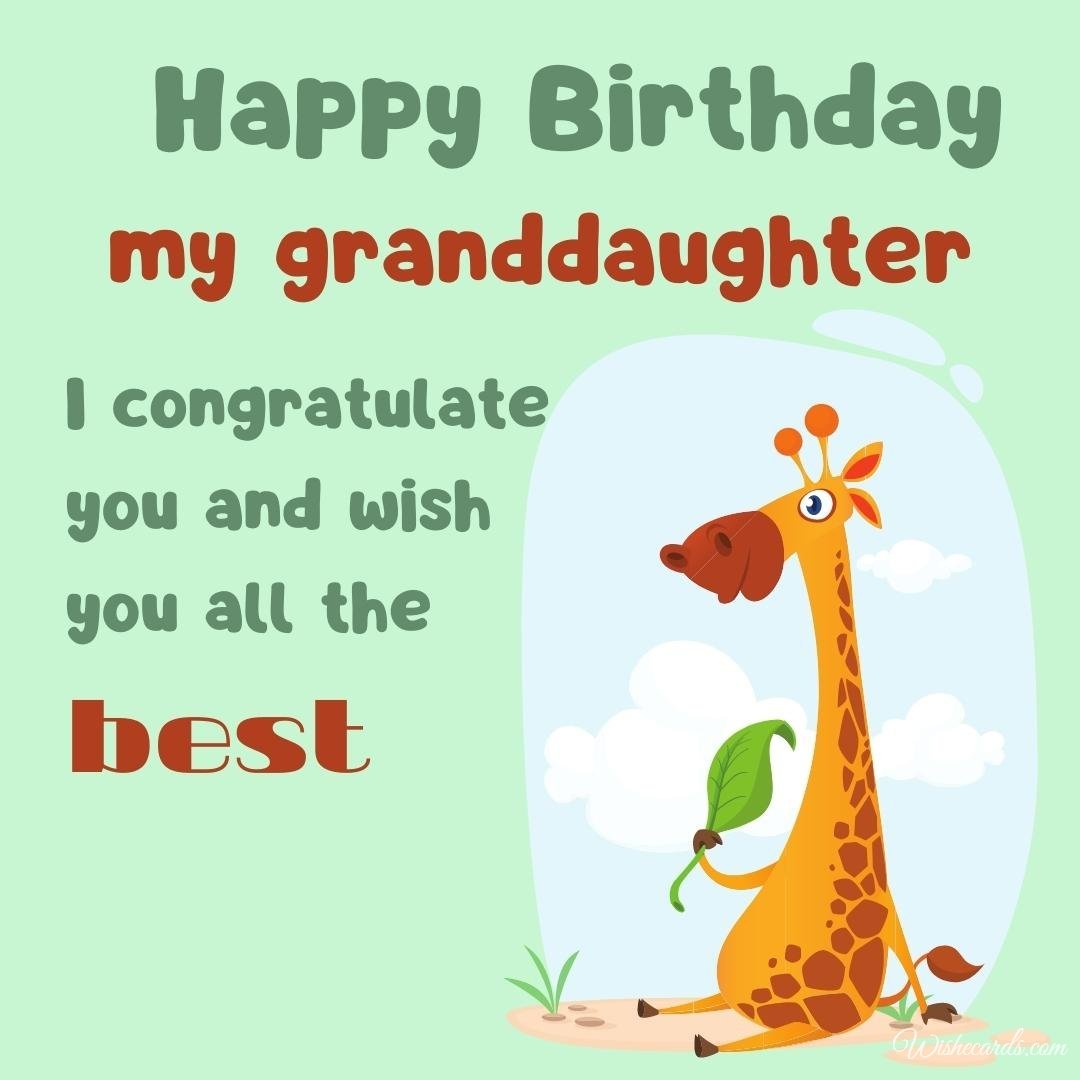 Pretty Happy Birthday Card for Granddaughter