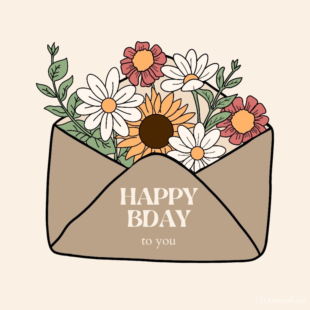 Free Happy Birthday Electronic Card For Woman With Flowers