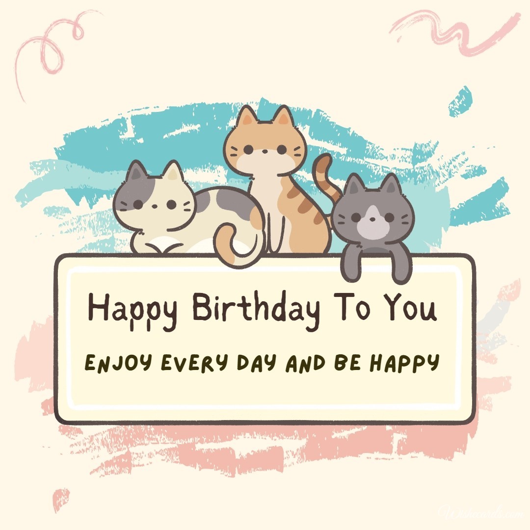 Free Text Happy Birthday Ecard For Woman With Cat