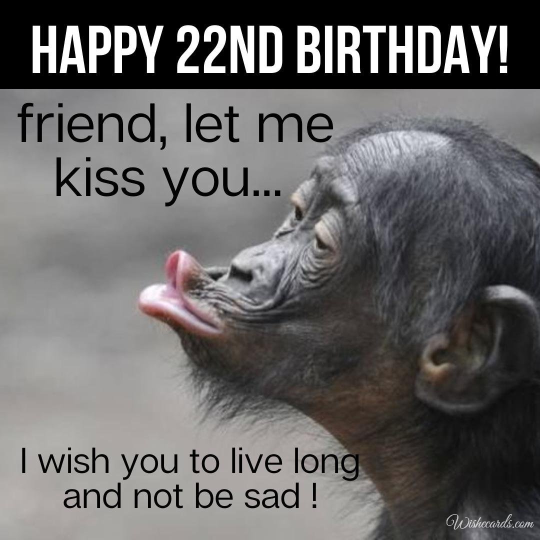 Funny 22nd Birthday Wish Ecard
