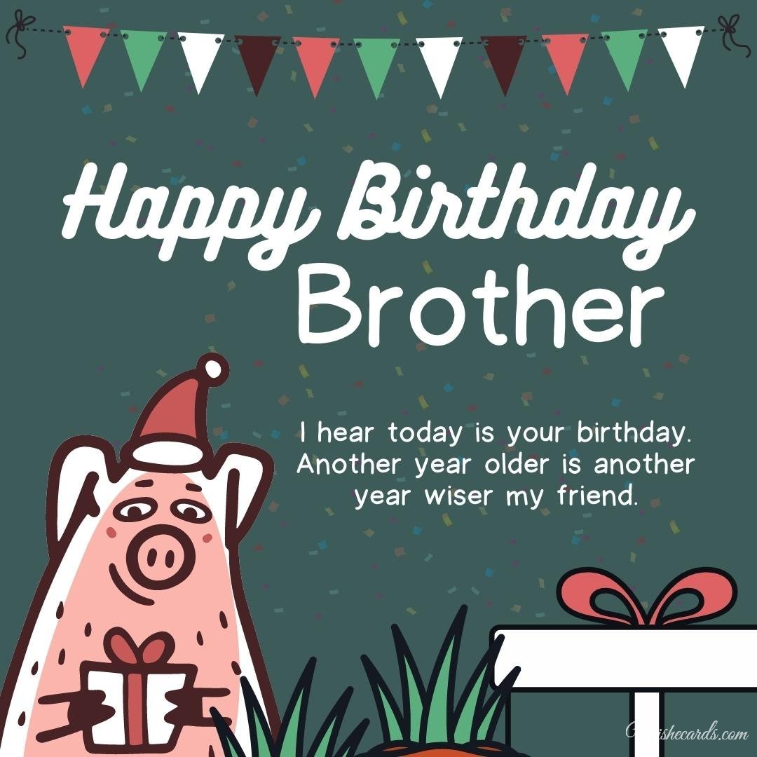 Funny Birthday Card For Brother