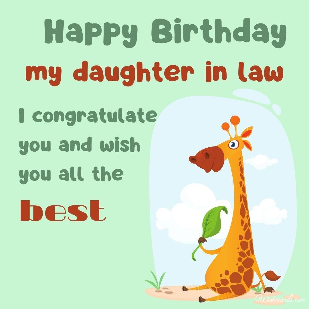 Funny Birthday Card for Daughter In Law